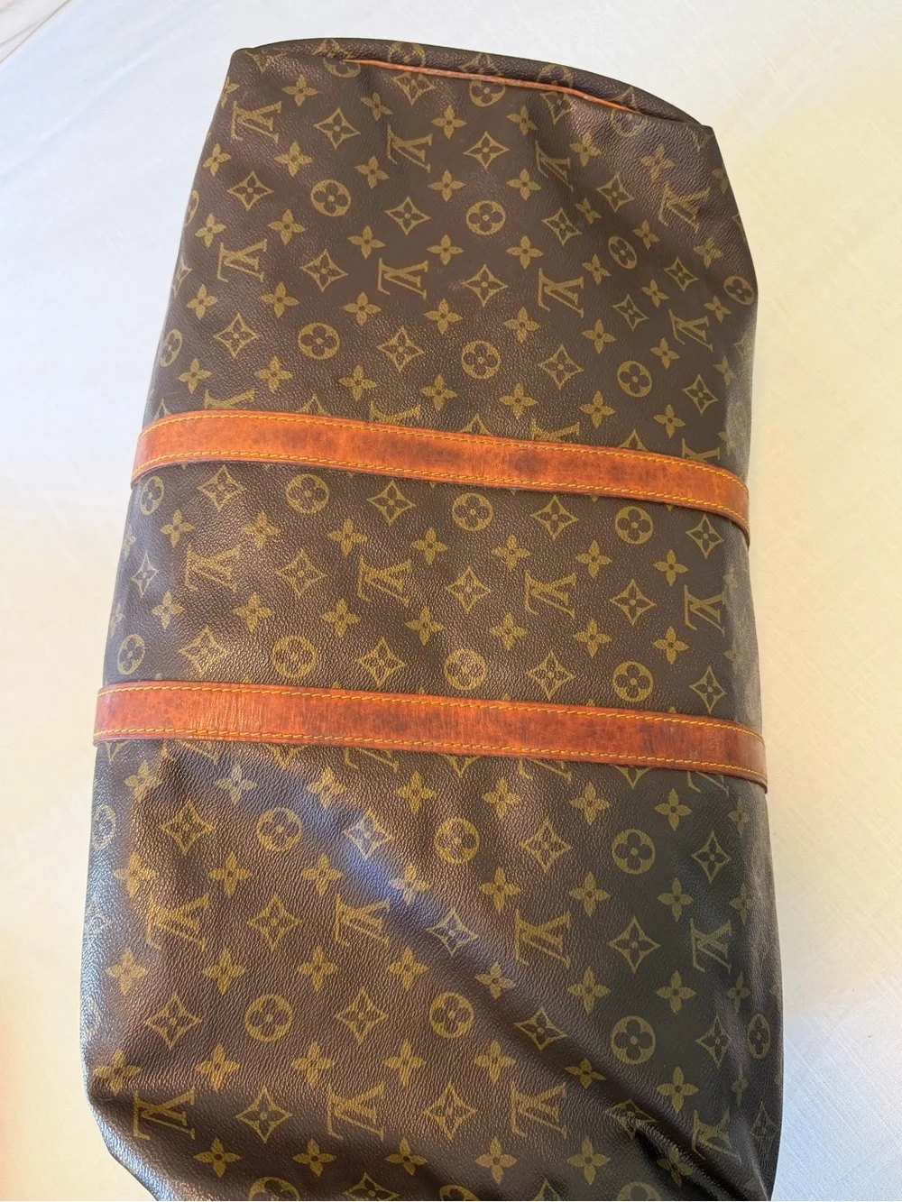 Louis Vuitton Keepall 50 Monogram Boston Bag Brown Authentic -